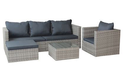 Durham 4 Pc Outdoor Patio Sectional Sofa Set - Gray