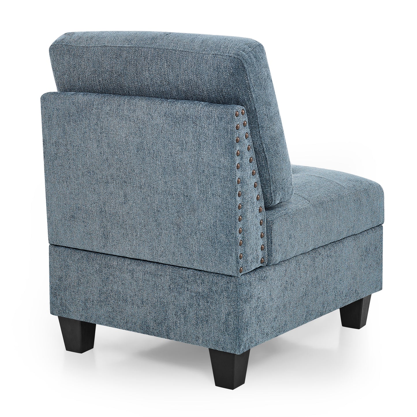 Molly Modular Sectional Sofa Four Single Chair and Two Corner - Navy Blue
