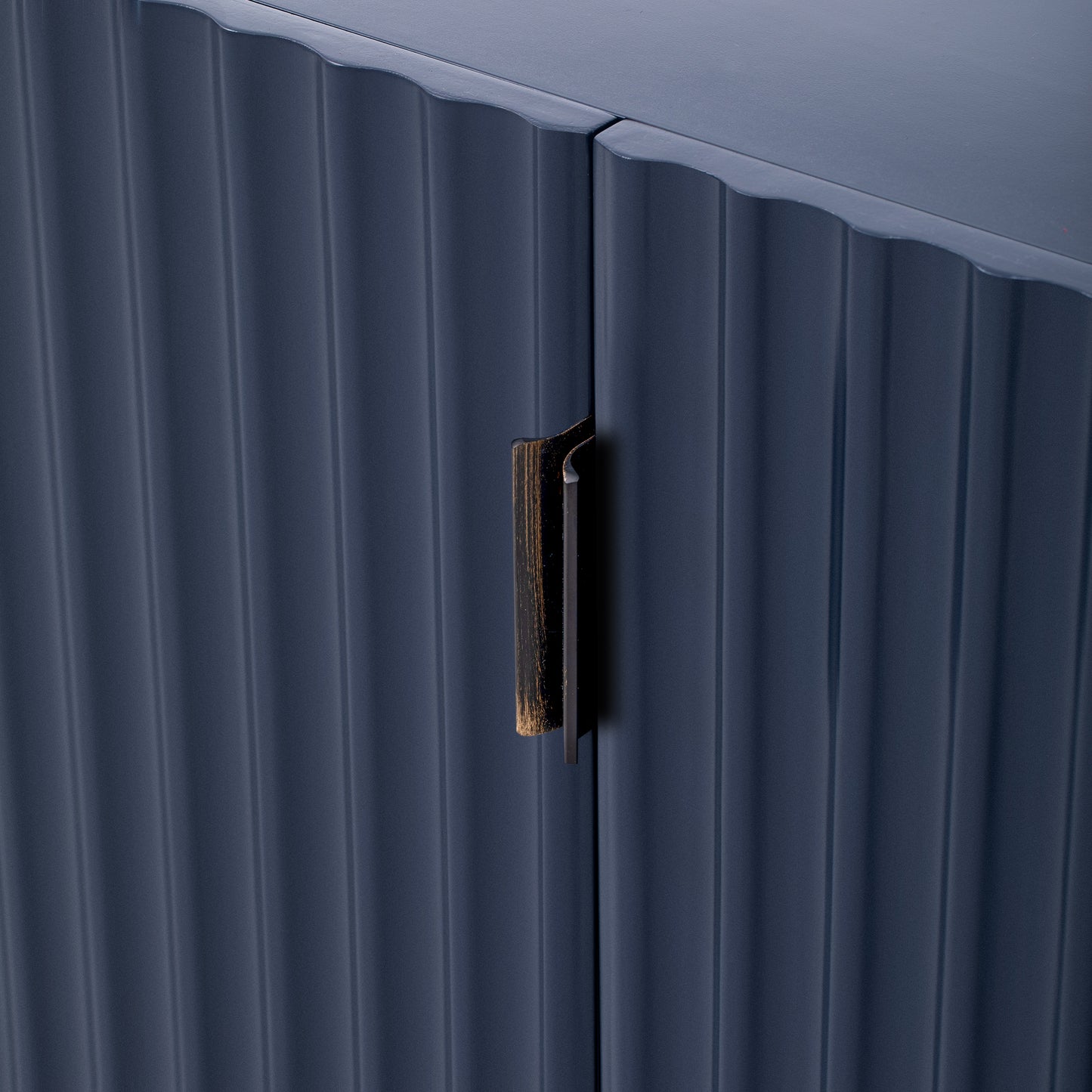 Lyons 4 Wavy Doors Ample Storage Space Sideboar - Navy Blue