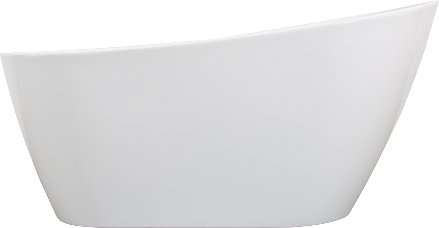 Kriss 59" Acrylic Freestanding Bathtub with Bottom Anti-Slip  - Gloss White