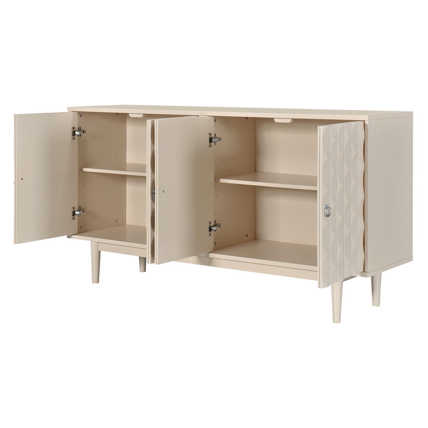 Celeste Convex Pattern Doors Sideboard Buffet - Almond
