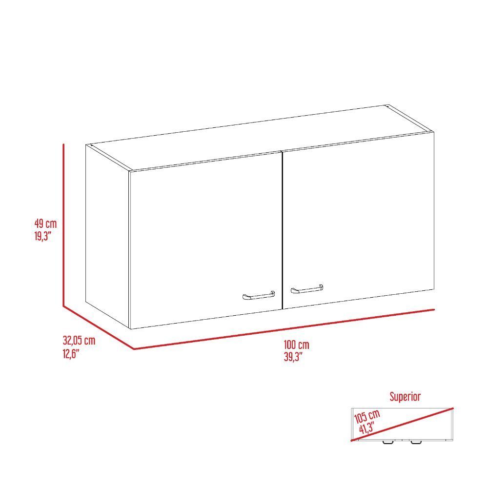 Napoles Double Door Wall Cabinet - Light Oak