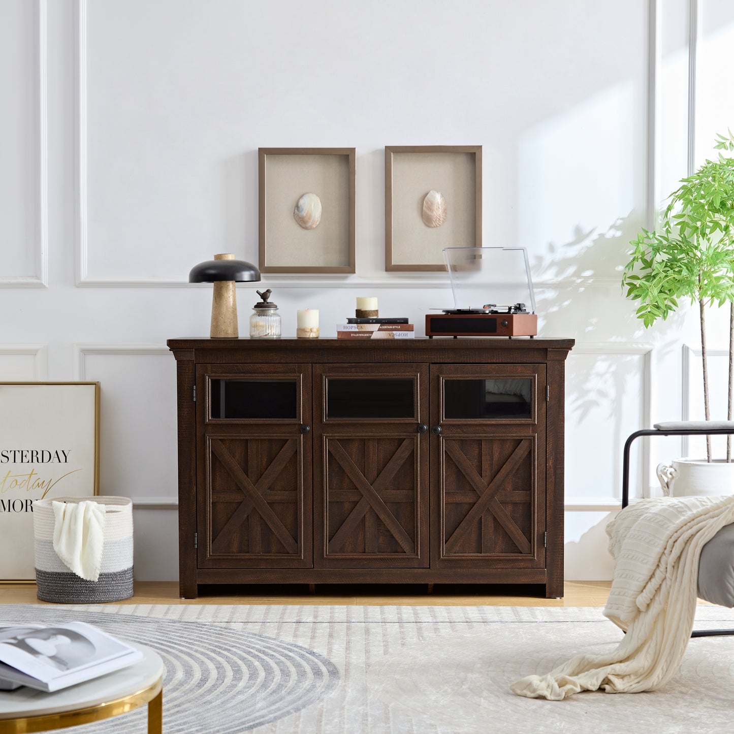 Rosa Farmhouse Sideboard Buffet - Espresso