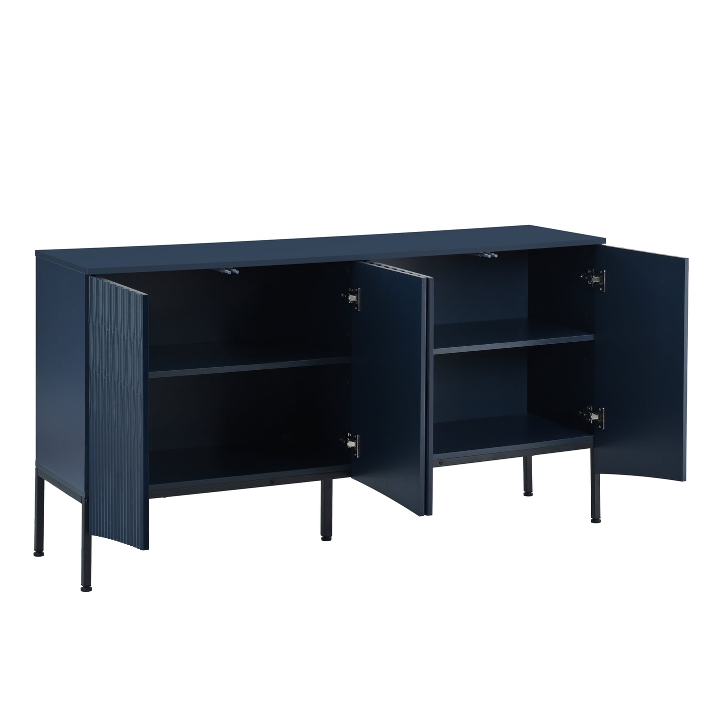 Arched Curved Bottom Doors Sideboard Buffet - Navy Blue