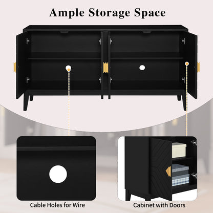 Dalton 4-Door Sideboard Buffet - Black