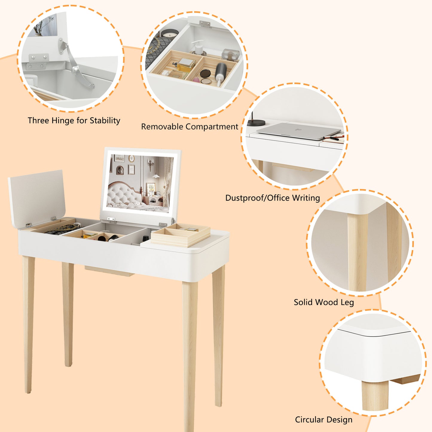 Nez Vanity Mirror With Lights