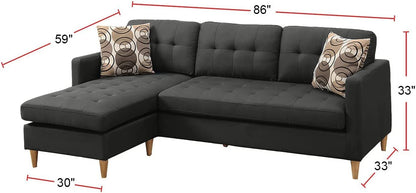 Zara Tufted Back Modular Sectionals Sofa - Black
