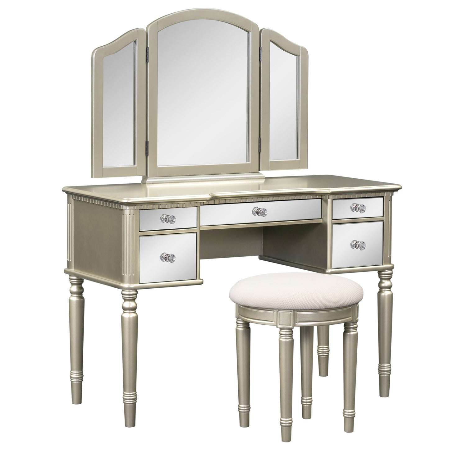 Hannah Makeup Vanity Set for Bedroom - Gold