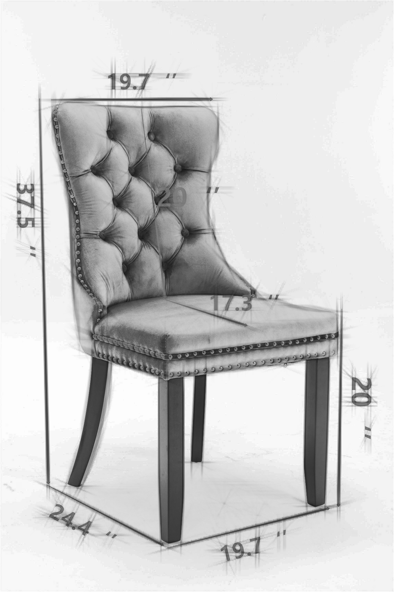 Nikki Velvet Dining Chair (Set of 2) - Orange