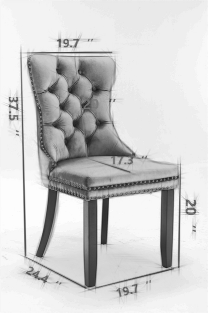 Nikki Velvet Dining Chair (Set of 2) - Orange