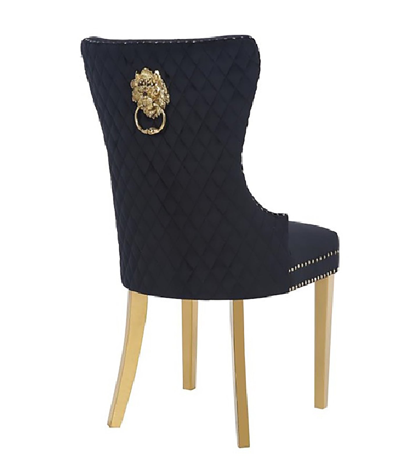 Newton Dining Velvet Chair (Set of 2)- Black