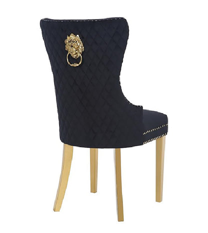 Newton Dining Velvet Chair (Set of 2)- Black