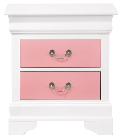 Louis Nightstand - White/Pink