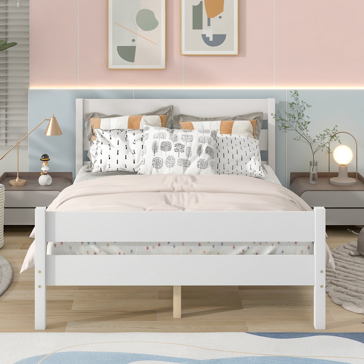 Saba Full Size Platform Bed Frame - White