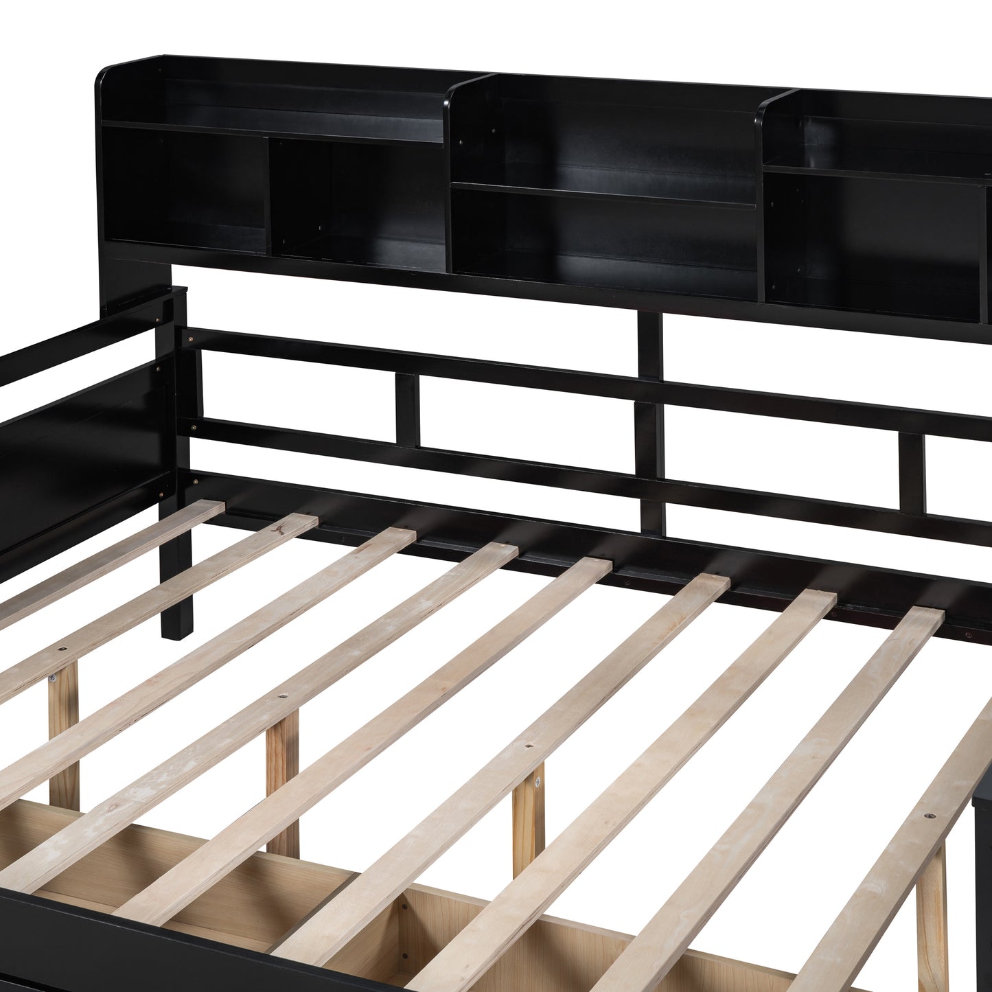 Ozi Full Size Metal Daybed with 2 Drawers - Espresso