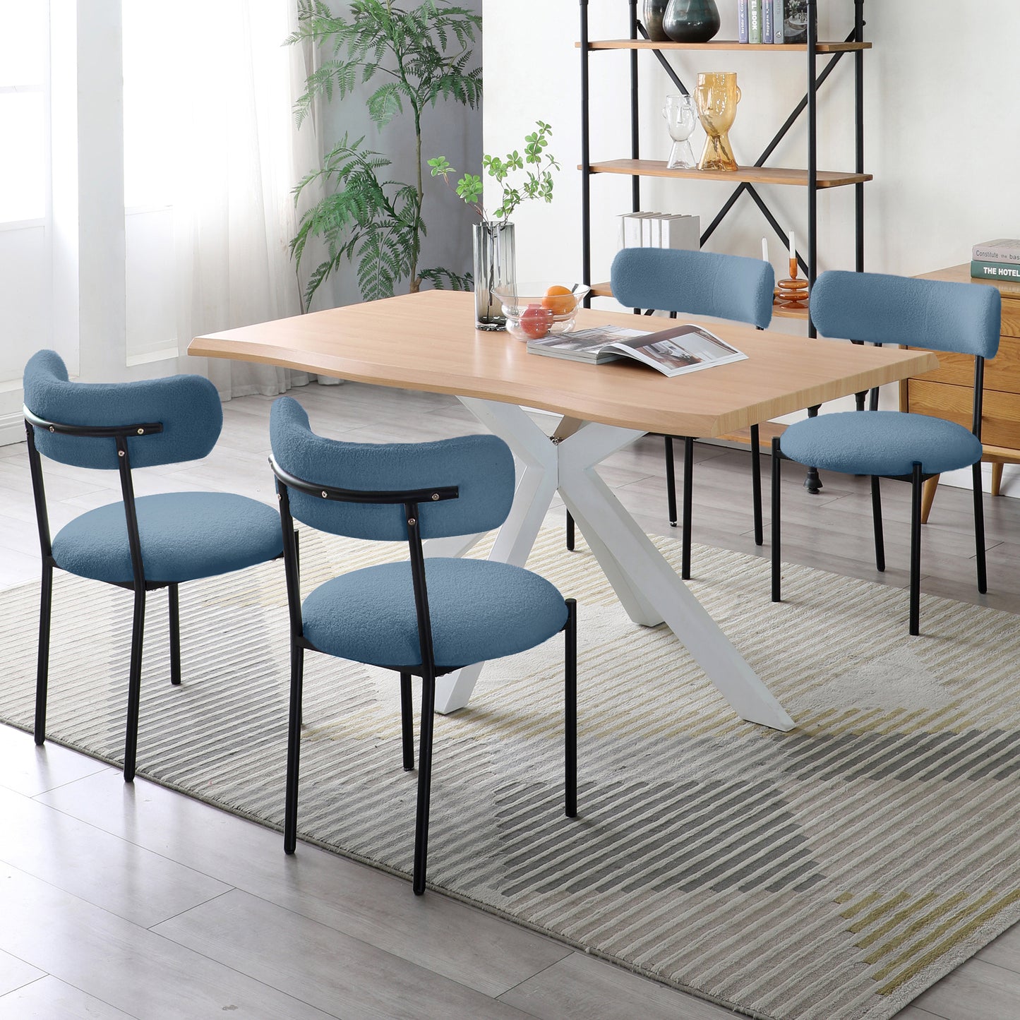Juke Fabric Dining Chair (Set of 2) - Light Blue