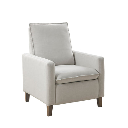 Hugo Upholstered Manual Push Back Recliner - Ivory