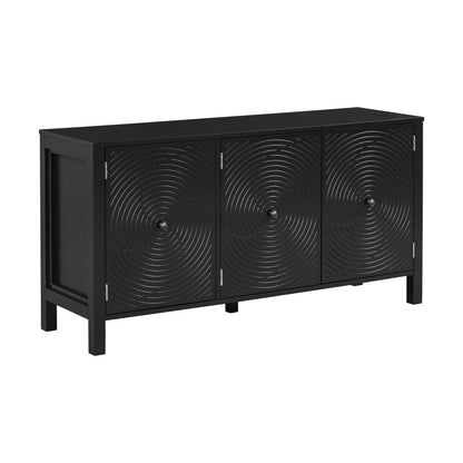 Evie Artistic Three-Door Sideboard Buffet - Black