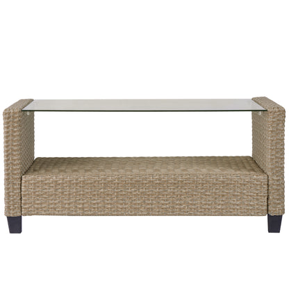 Lorimer 4 Pc Outdoor Patio Rattan Sectional Sofa Set - Gray