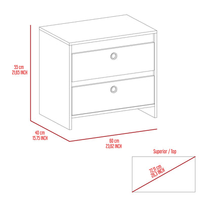 Otom Nightstand - Oak/White