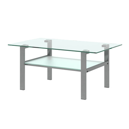 Kaya Glass Top Coffee Table - Grey