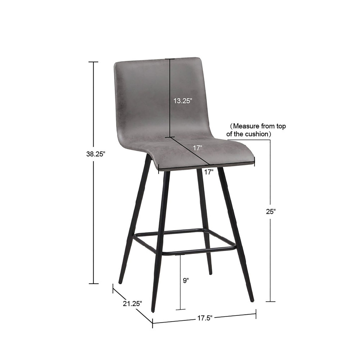 Raise Swivel Counter Stool - Gray