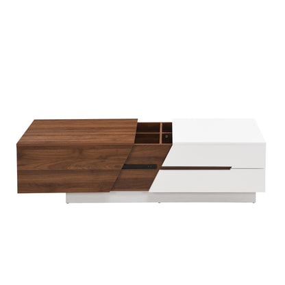 Duo Max Coffee Table - White&Walnut