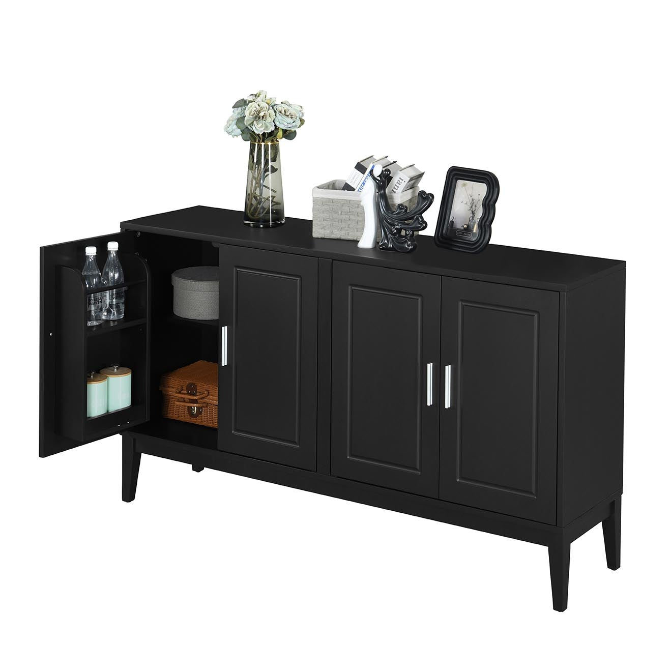 Sonia 4-Door Sideboard Buffet - Black