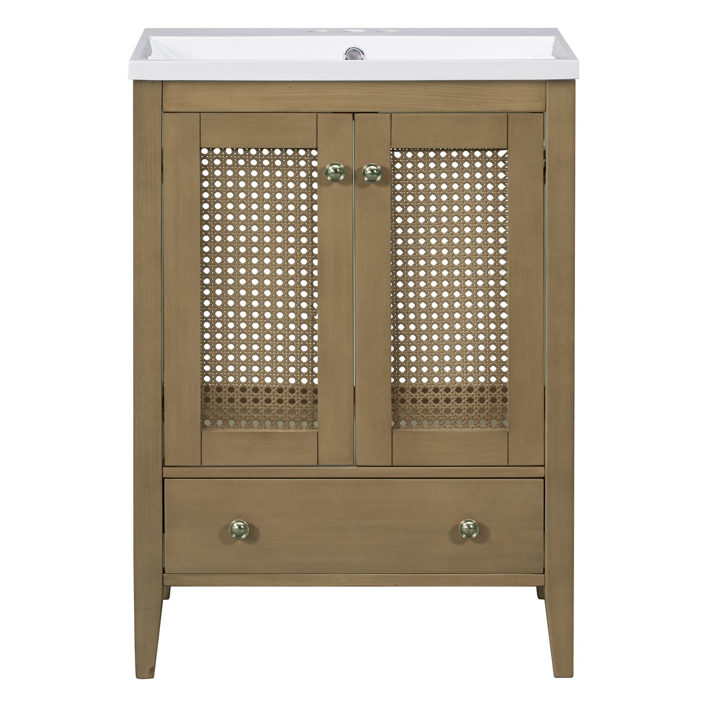 Rattan 24" Bathroom Vanity with Ceramic Basin