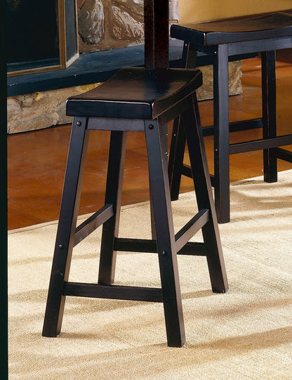 Solid Wood 29-inch Counter Height Stools - Black Set of 2