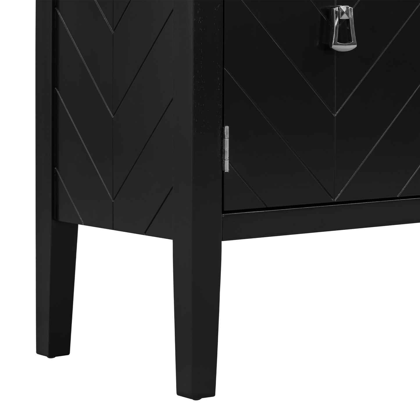 Briony Geometric Line Patterns Sideboard Buffet - Black