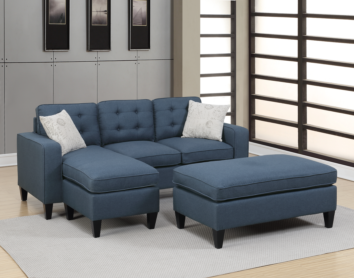 Avalon Sectional Sofa Set - Navy