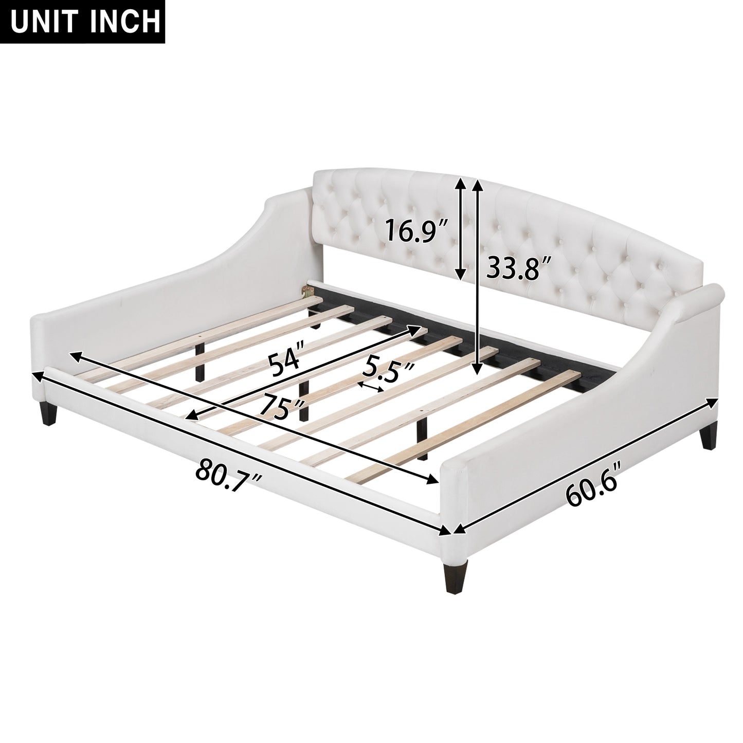 AF Luxury Tufted Button Full Size Daybed - Beige