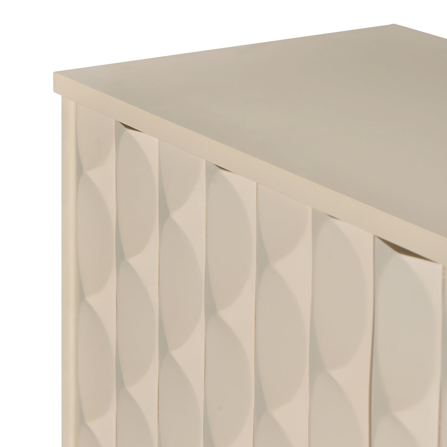 Celeste Convex Pattern Doors Sideboard Buffet - Almond