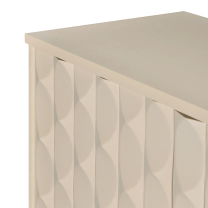 Celeste Convex Pattern Doors Sideboard Buffet - Almond