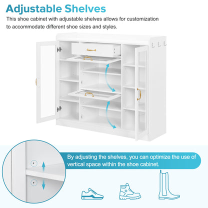 Karo Side Cabinet with 4 Glass Doors - White