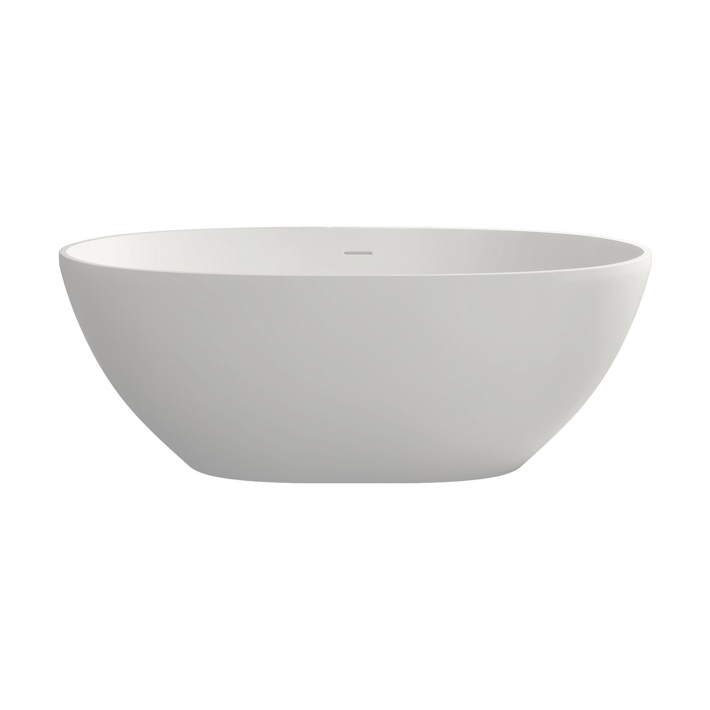 Mew 61" Solid Surface Freestanding Soaking Bathtub - Matte White
