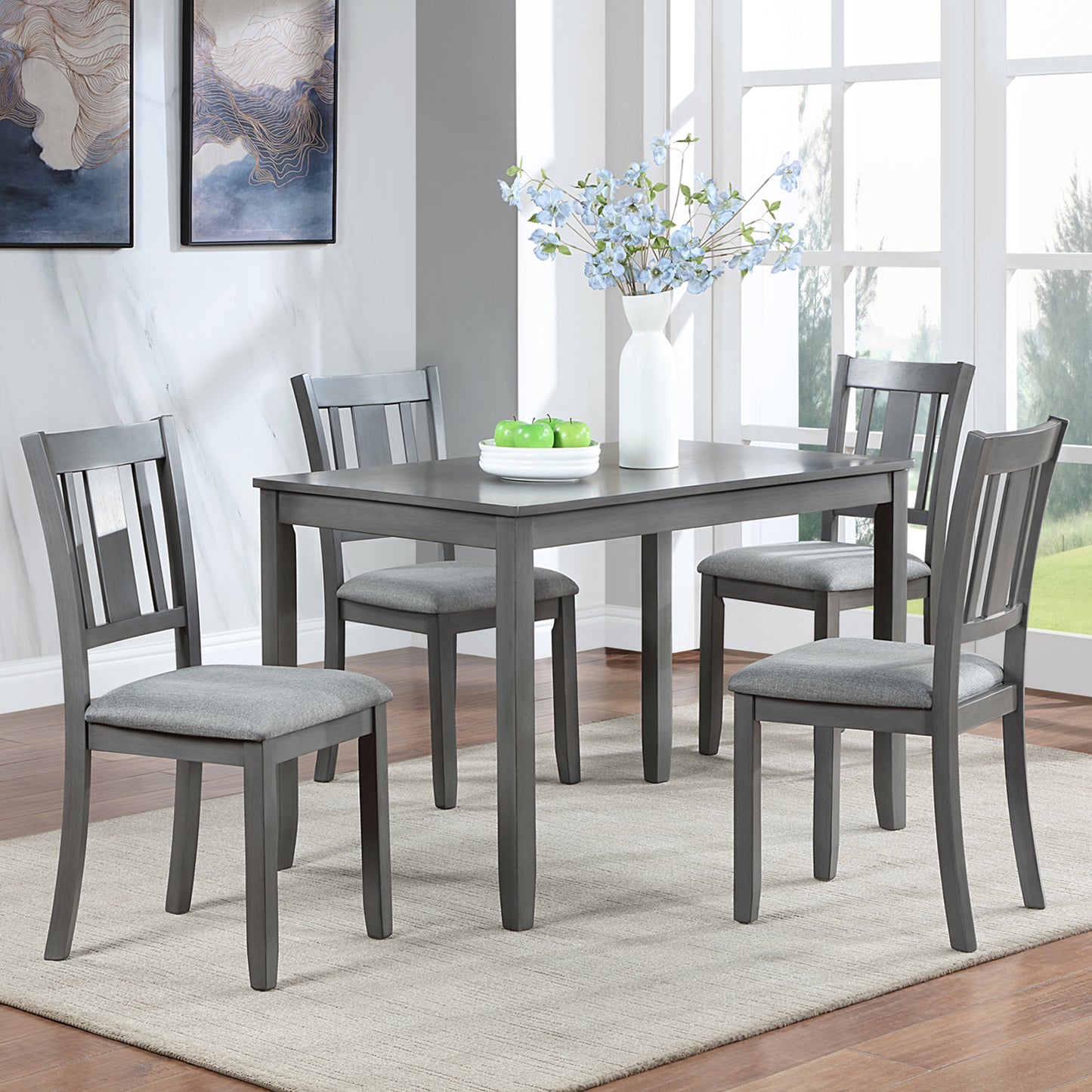 Payton Dining Chairs with Padded Seat (Set of 4) - Gray
