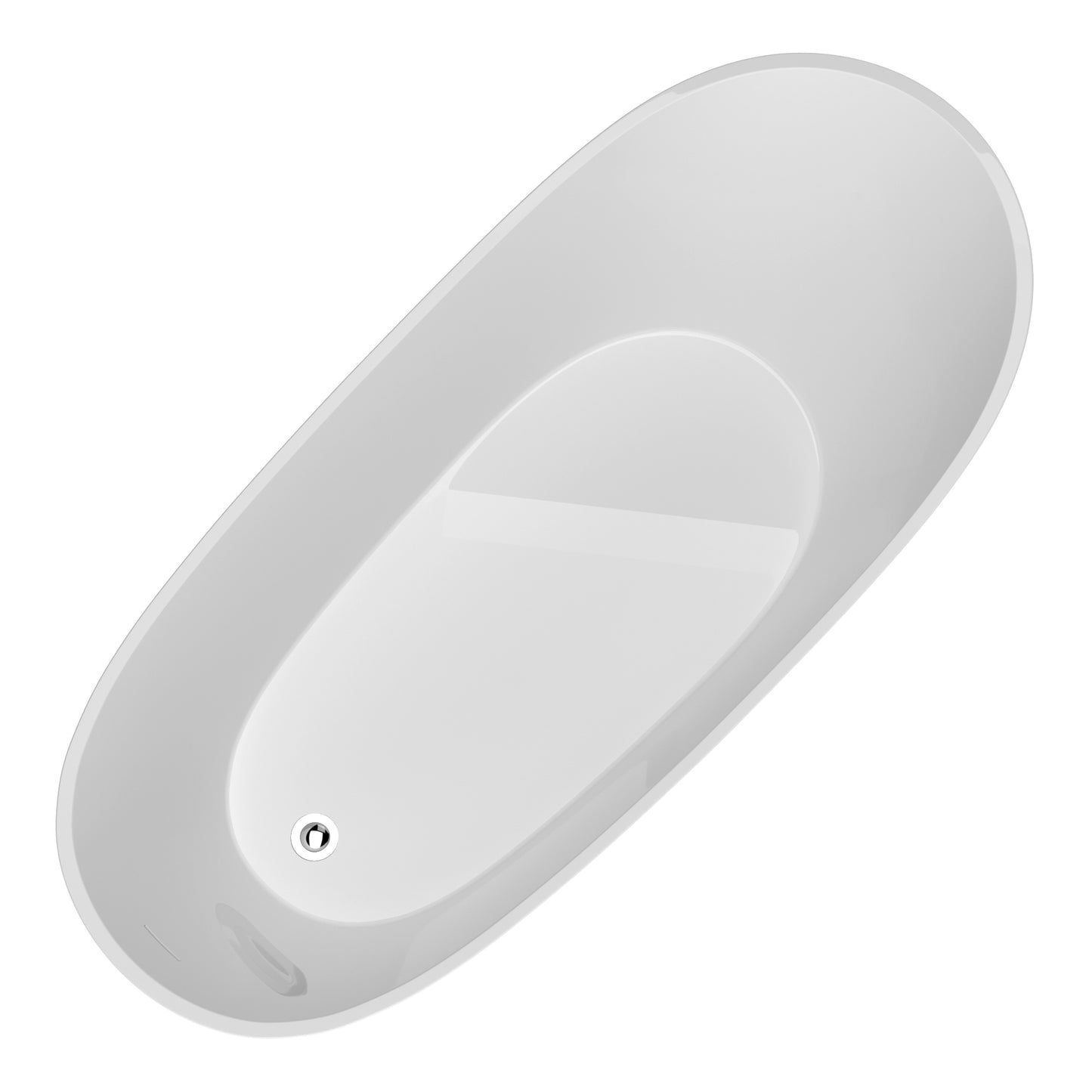 Nest 59" Acrylic Freestanding  Soaking Bathtub - White+Gray