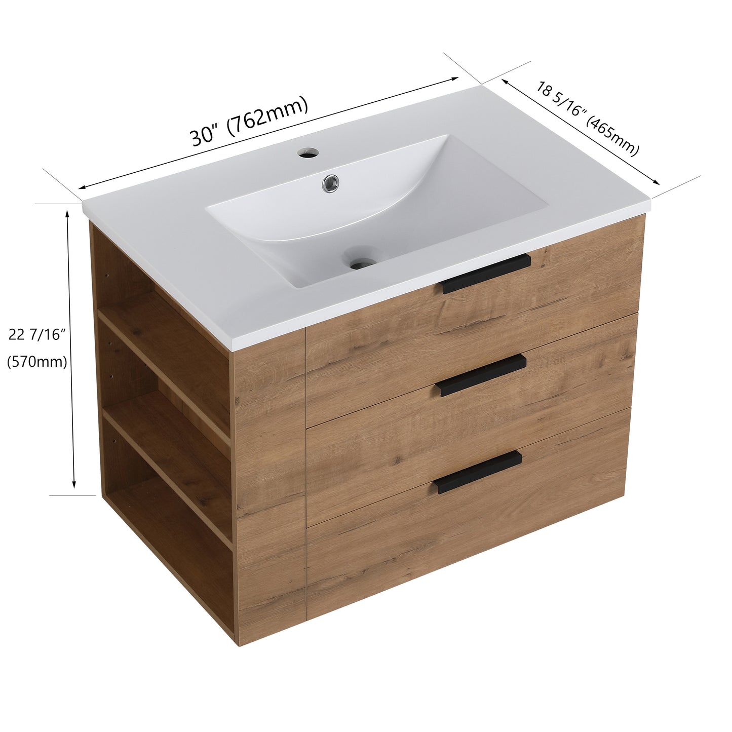 Limo 30 Inch Bathroom Vanity With Top
