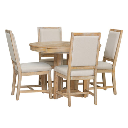 Alba 5pc Dining Set Extendable Table 4x Side Chairs - Natural