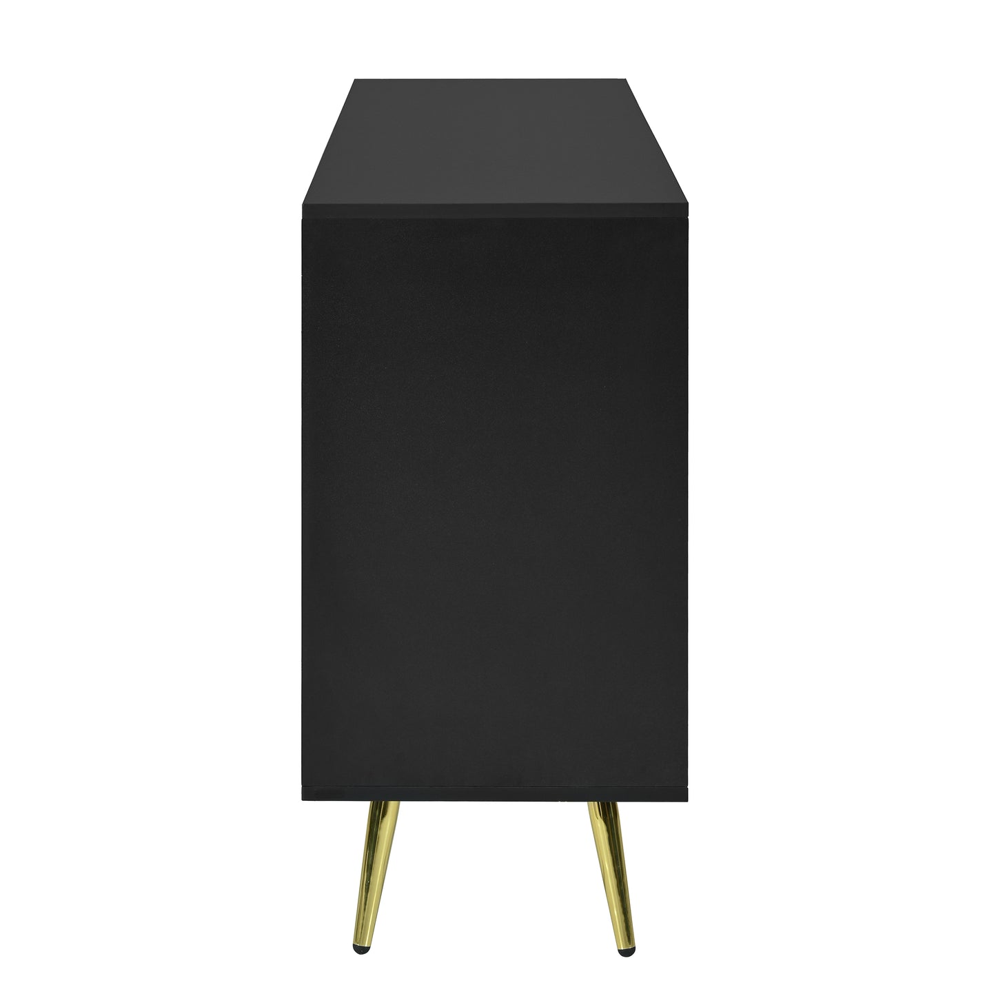 Aida Wave Geometric Design Sideboard Buffet - Black