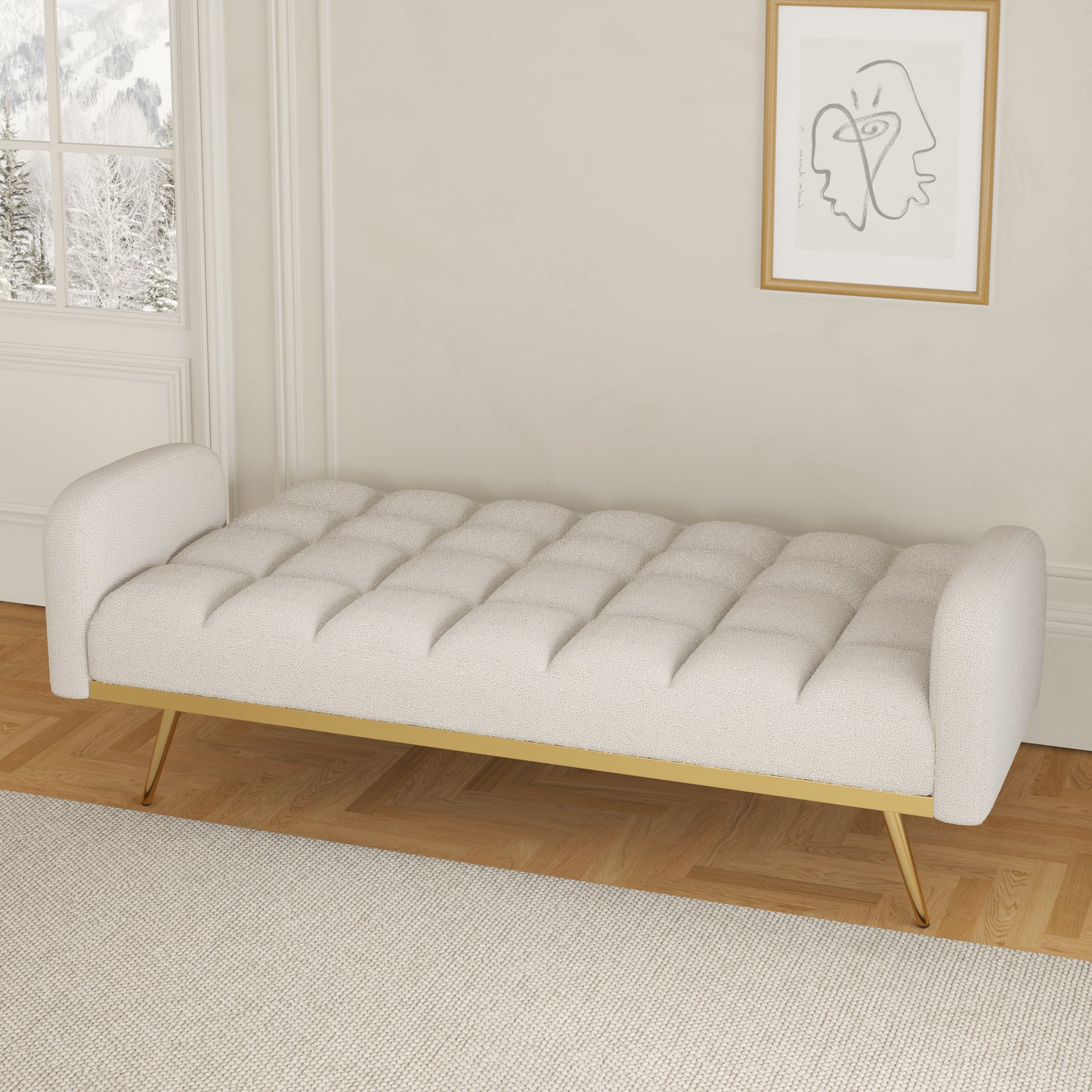 Sonic Convertible Sofa Bed- Beige