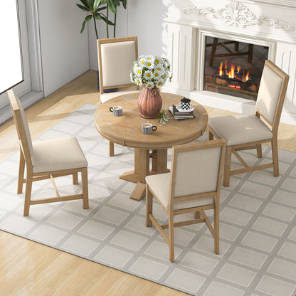 Alba 5pc Dining Set Extendable Table 4x Side Chairs - Natural