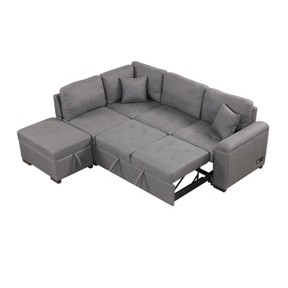 Kwame Sleeper Sectional Sofa - Dark Gray