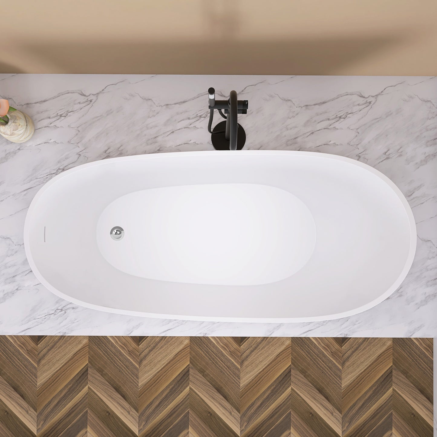 Cavi 67" Acrylic Freestanding Soaking Bathtub  - Gloss White