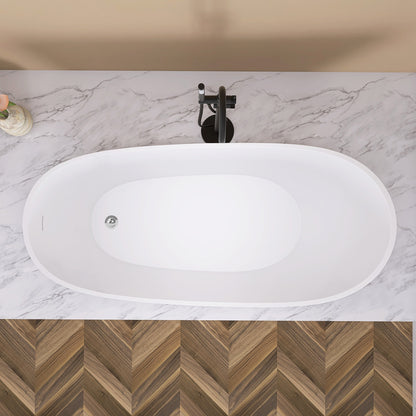 Cavi 67" Acrylic Freestanding Soaking Bathtub  - Gloss White
