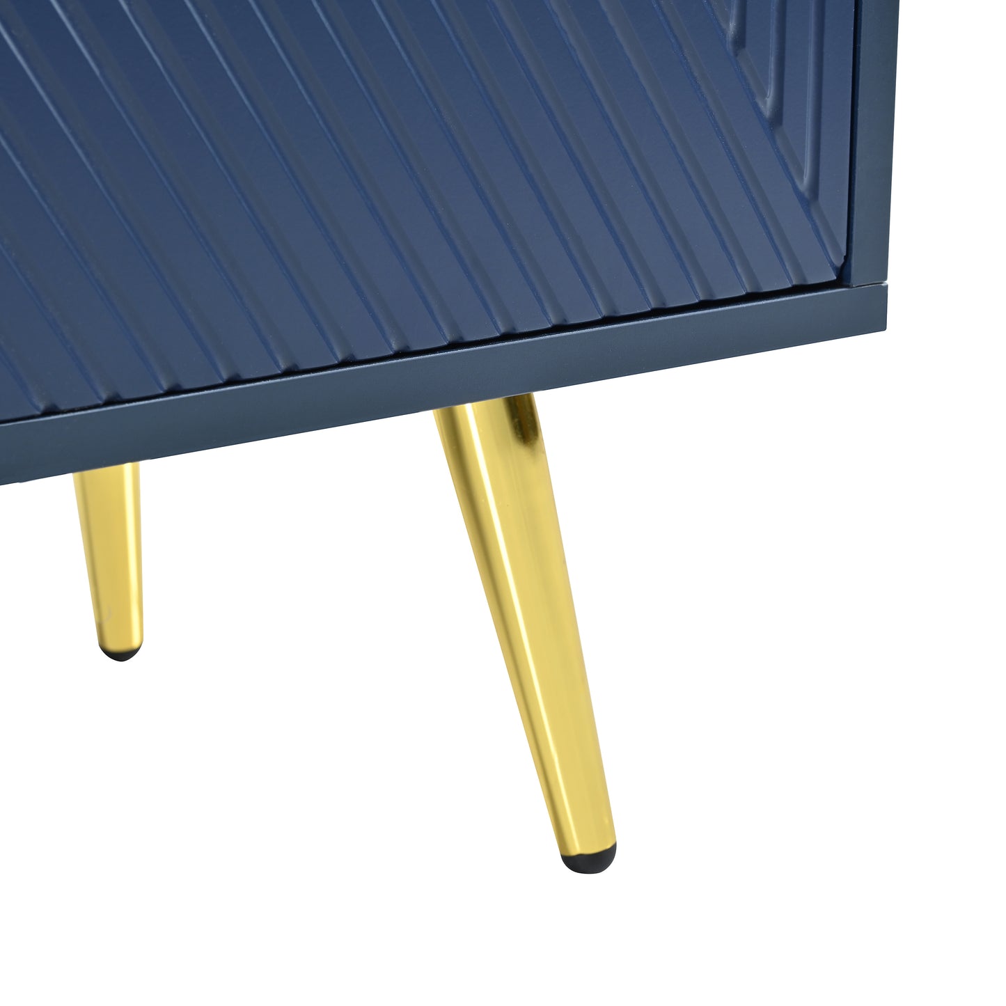 Aida Wave Geometric Design Sideboard Buffet - Navy Blue