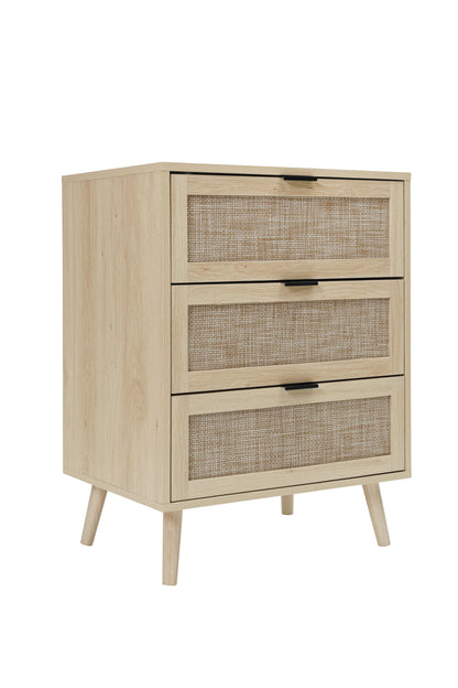 Kooboo 3 Drawer Nightstand End Table - Natural