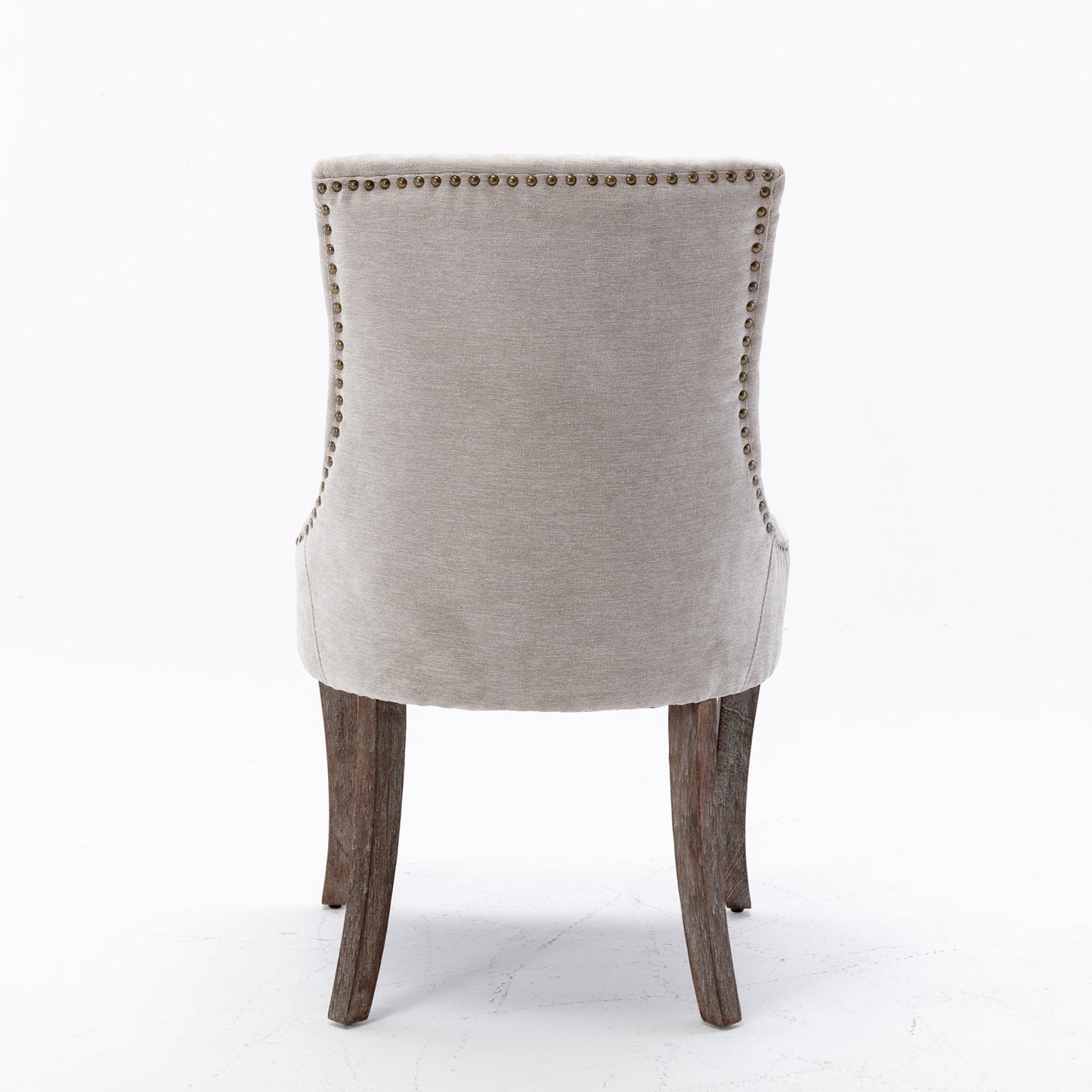 Harrison Dining Fabric Chair with Solid Wood Leg (Set of 2) - Beige